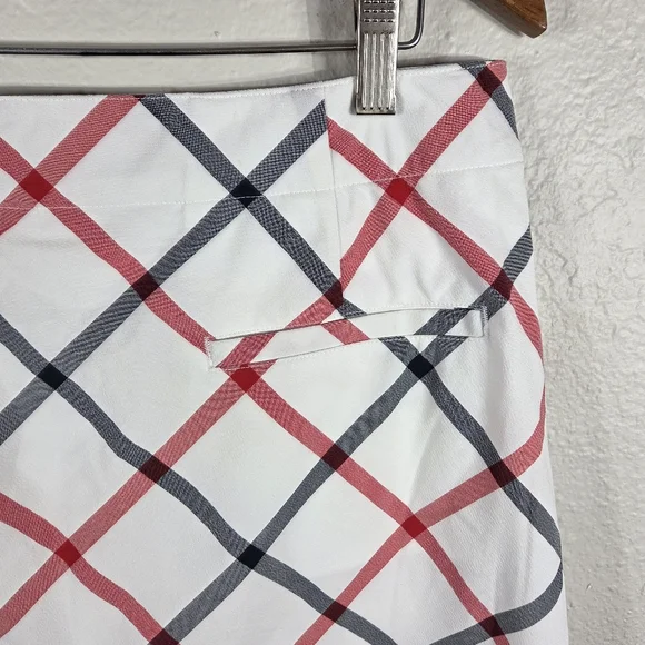 Lady Hagen Golf Skort Blue Plaid Size 10 Sides Pockets White And Red Strech - Picture 9 of 16